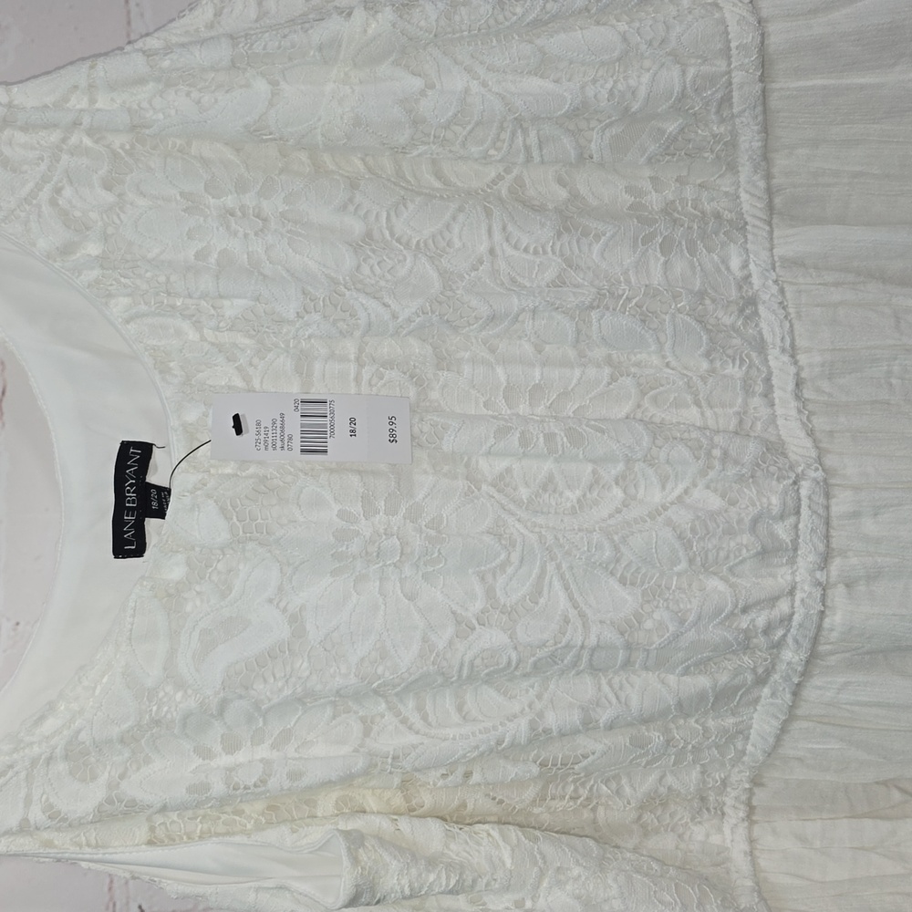 Lane Bryant Festi Eyelet & Gauze Midi Dress Womens Size 18/20 NWT - Picture 3 of 12